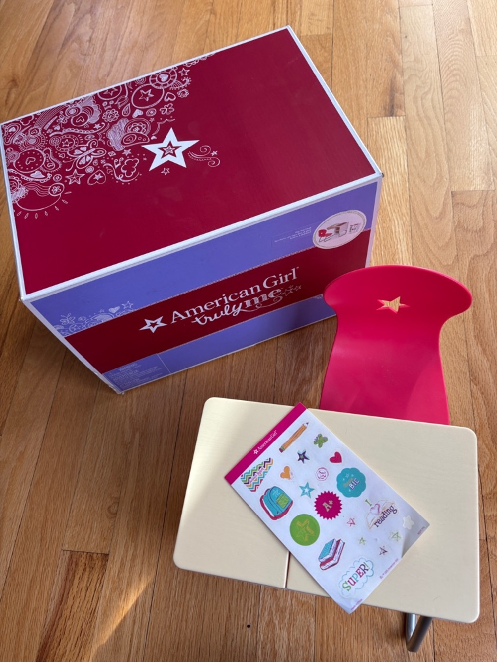 American Girl Truly Me Flip Top desk chair school for 18 in doll w/ original box